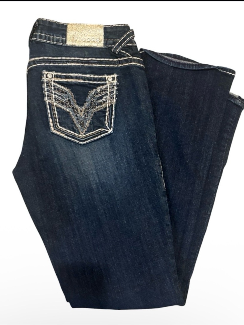 Vigoss Women's Dark Wash Embroidered Pocket Jeans